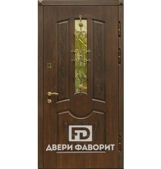 дверь металлическая со стеклом, ковкой и терморазрывом