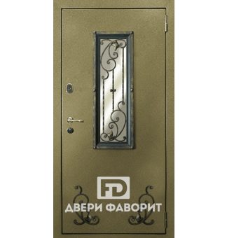 железная дверь с терморазрывом и ковкой декоративной