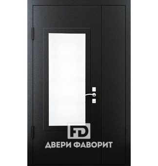 недорогая дверь с боковой вставкой и стеклом, порошковый окрас