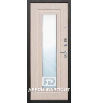 металлическая дверь для квартиры с зеркалом отделана мдф