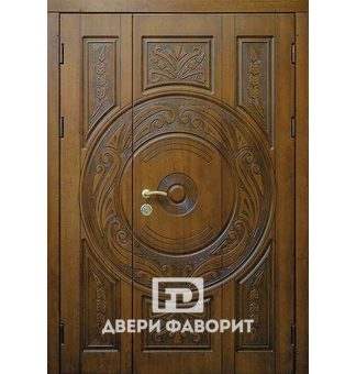 двустворчатая парадная дверь с антикоррозийной отделкой винорит