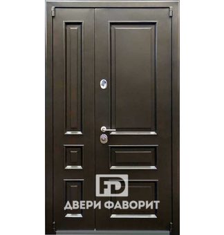 металлическая двустворчатая тамбурная дверь, отделка МДФ