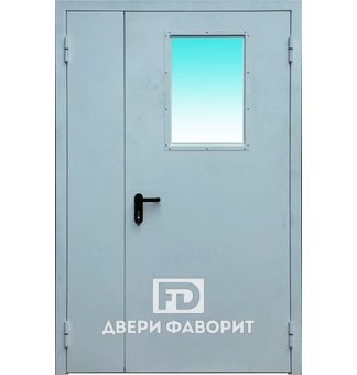 дверь двустворчатая со стеклом и замком Мосрентген
